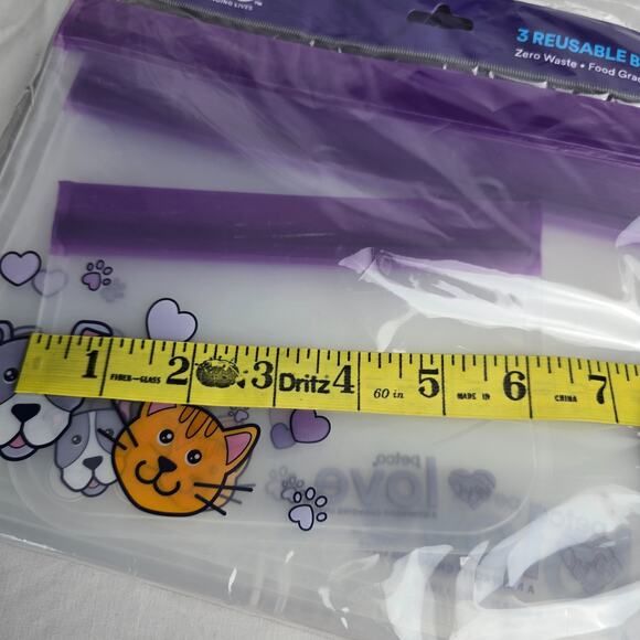 Petco Love Reusable Zip Bags Food Grade Leak Proof 15 Bags 3 Sizes New Sealed - Picture 11 of 13